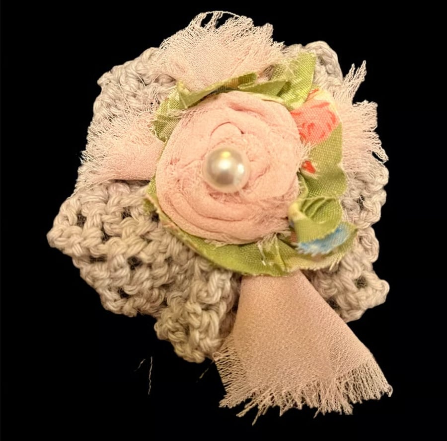 Rose Brooch, Vintage Brooch, Boho Brooch, Shabby Chic Pin, Christmas Gift