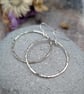 Sterling Silver Large Hammered Circle Earrings - JBJ1047 - Image 9