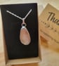 Frosted White Sea Glass & Sterling Silver Pendant - Image 5