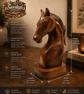 Hand Carved Wooden Horse Head Sculpture - Rustic Handmade Horse Ornament - Image 2