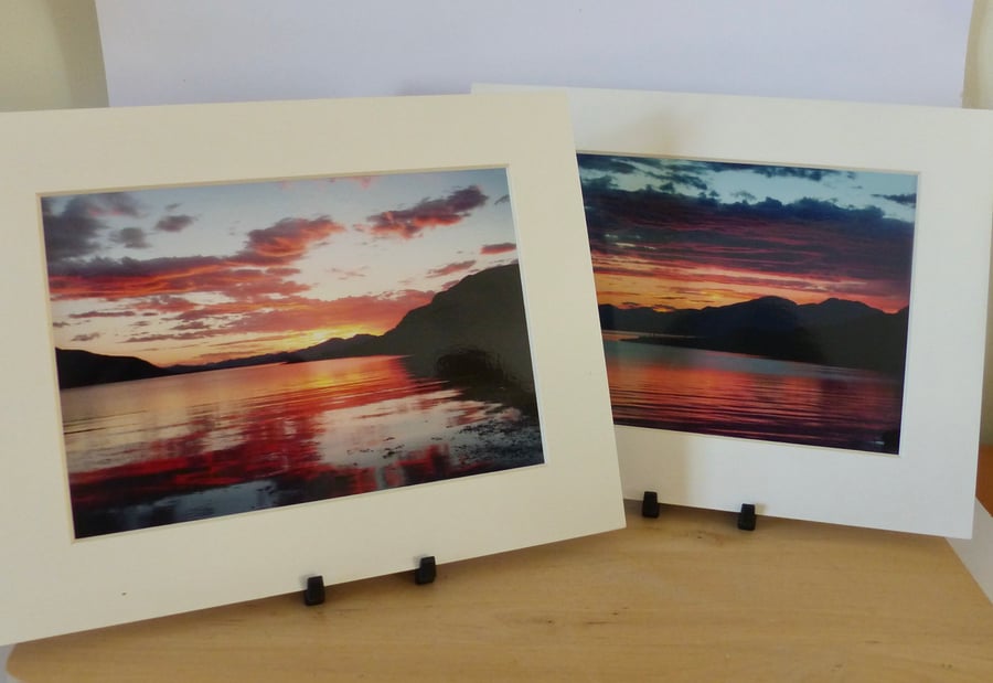 2 9" x 7" Mounted Photos - Sunrise