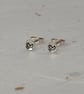 Recycled Sterling Silver Heart Stamped Earrings – Handmade Stud Earrings  - Image 2