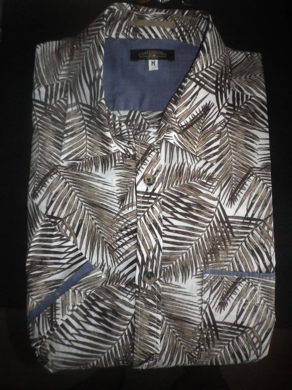 Brown leaf design half sleeve , choice M or L, free shipping