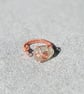 Wire wrapped copper Scottish sea glass ring (adjustable size Q-U)