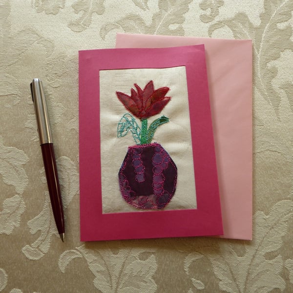 Individually Hand Crafted Textile Blank Card