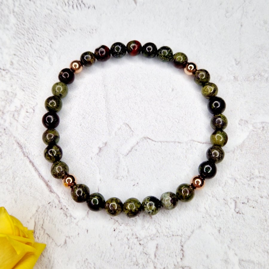 Dragon Blood Jasper Bead Bracelet