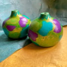 Up cycled hand painted wooden incense holders