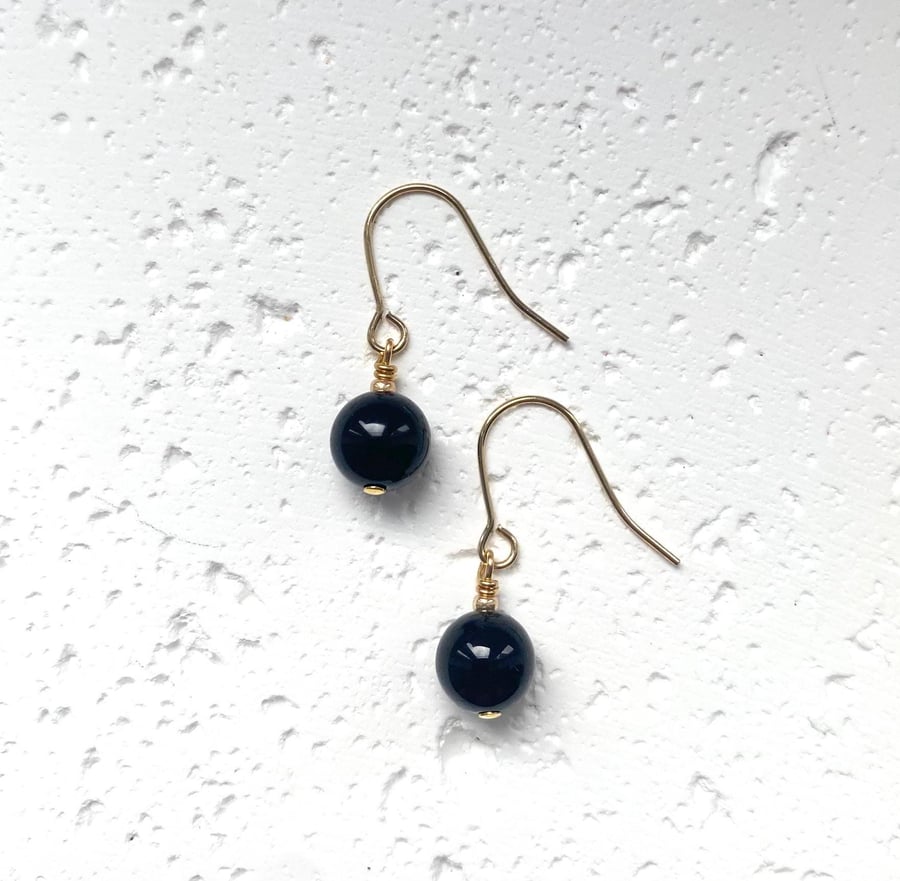 Maya Drop Earrings - Black Onyx