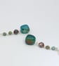 Artisan Teal Agate Dizi Agate & African Turqoise Earth  Drop Earrings  - Image 4