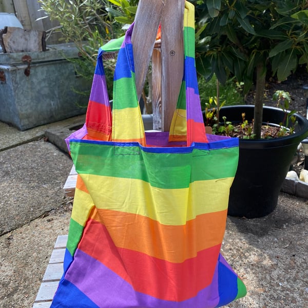 Rainbow tote shopping bag 