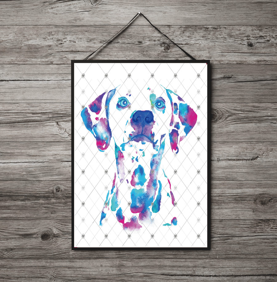 Dalmatian A4 Print, Dalmatian Custom Print, Personalised Wall Art, Custom Dog