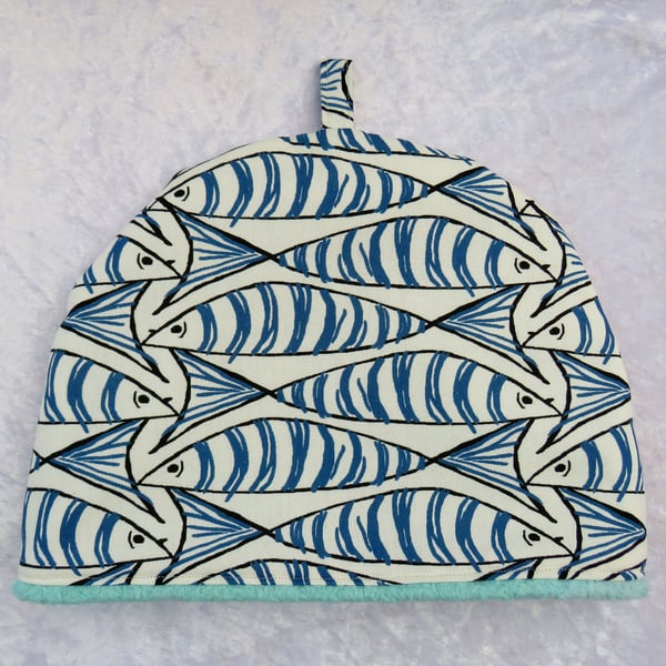   Tea cosy, to fit a 3 cup teapot, nautical, fish