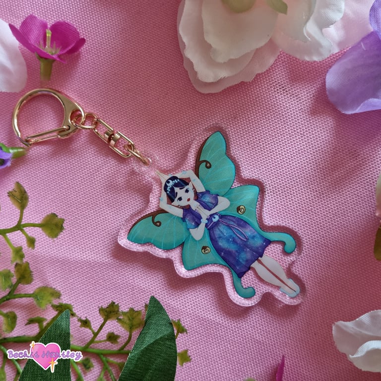 Moon Goddess Keychain - Double Sided Keychain - Witchy Gifts, Accessories