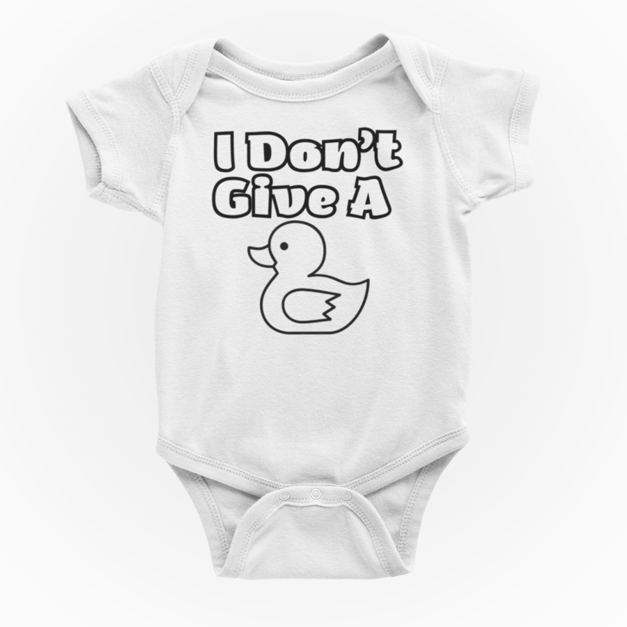 Funny Rude Novelty Shortsleeve Baby Grow - I Dont Give A Duck