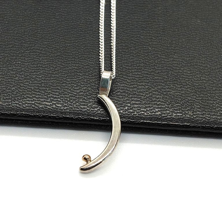 Moon Pendant Sterling Silver 9ct gold Hallmarked Gift for her