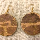 Wooden Earrings Bricks and Mortar Sand Building Materials Double Sided Hooks