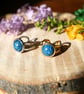 Sparkly Adjustable Hypoallergenic Stainless Steel Ring - Light Blue and Gold - Image 5