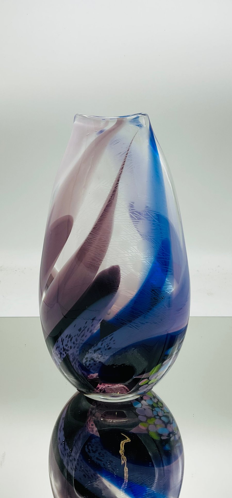 Opaque Pinks and Purples Baby Brushstroke Vase