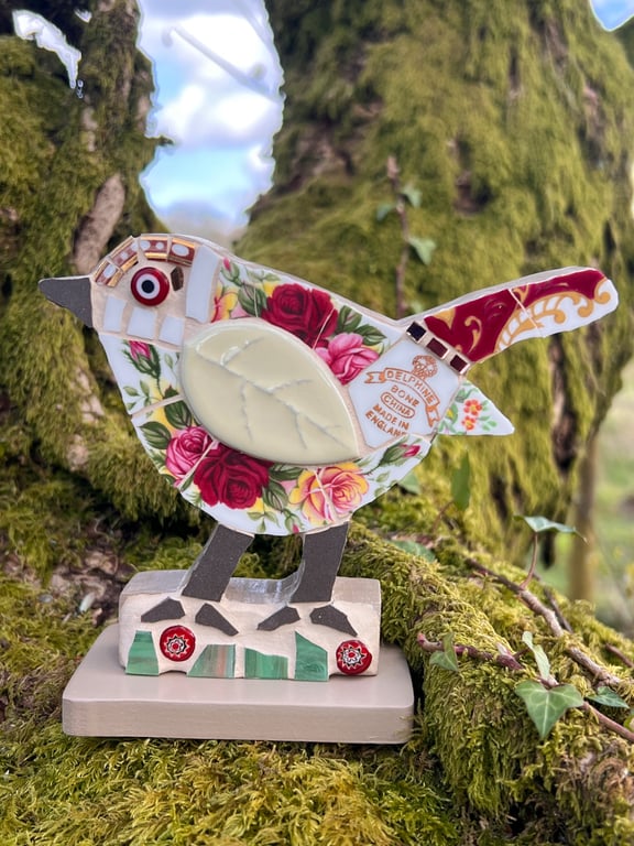 Bone china Mosaic Bird ornament