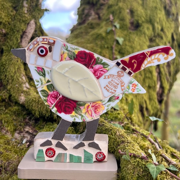 Bone china Mosaic Bird ornament