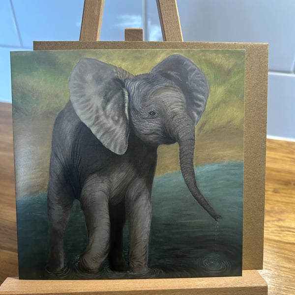 6 x 6 inch Baby Elephant Card
