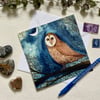 Barn Owl, blank greetings card