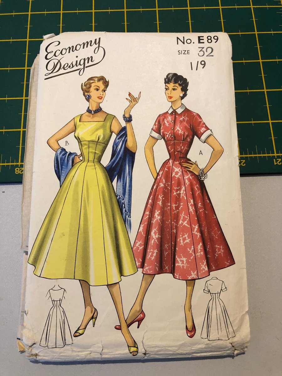 Economy Design No: E89 Bust 32 Princess Dress Sewing Pattern Used Complete 1950s