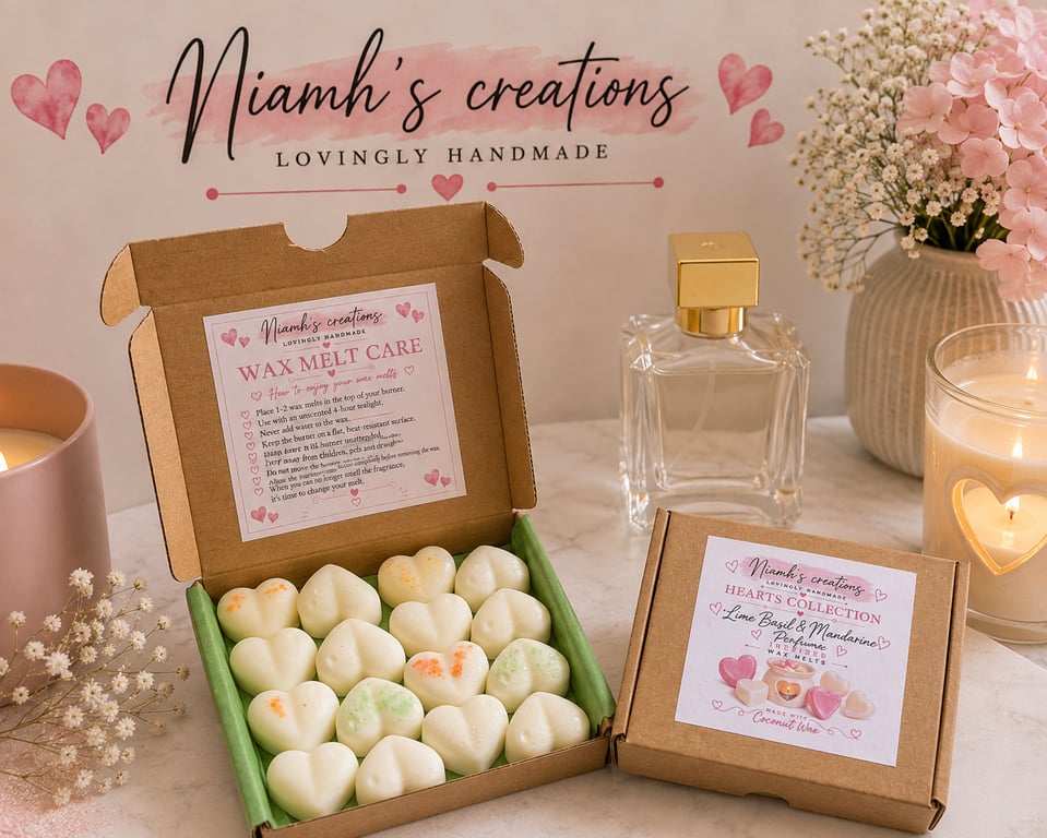 Lime Basille & Mandarin Perfume Inspired Heart Wax Melts, Designer Dupe, Vegan 