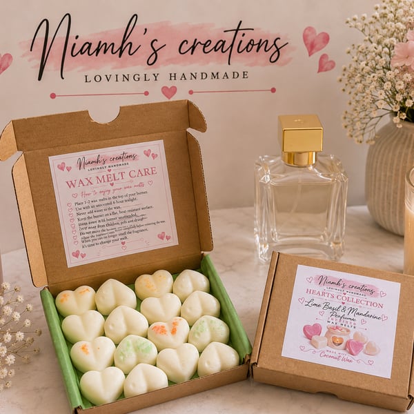 Lime Basille & Mandarin Perfume Inspired Heart Wax Melts, Designer Dupe, Vegan 