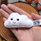 Cloud pocket hug, hand sewn felt plush, letterbox gift 
