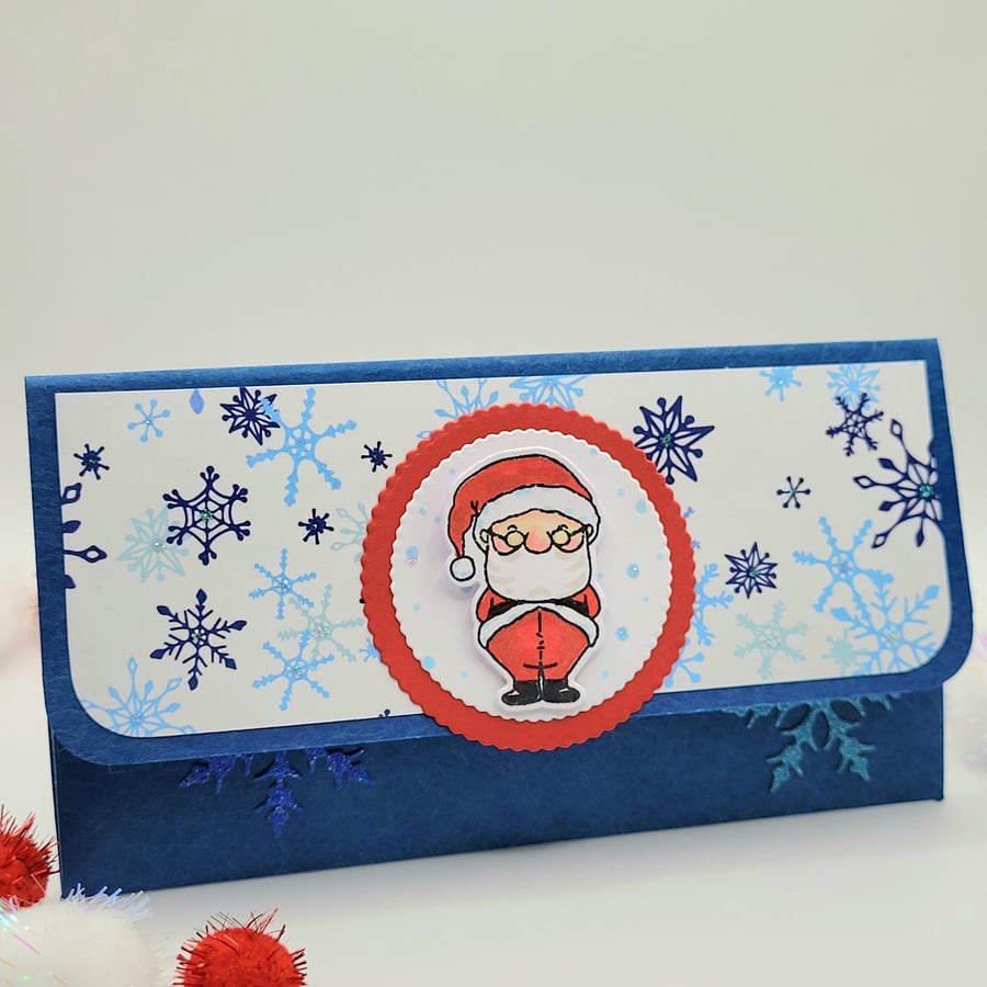  Santa Gift Wallet and Card in One - handmade money wallet, voucher, gift
