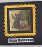 Halloween Cat card, orange