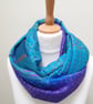 Sari silk and tweed double sided infinity scarf - snood. super soft