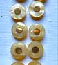 10 lemon and gold cardigan buttons  - Image 1
