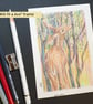 Little Deer original drawing, small letterbox art gift - Image 9