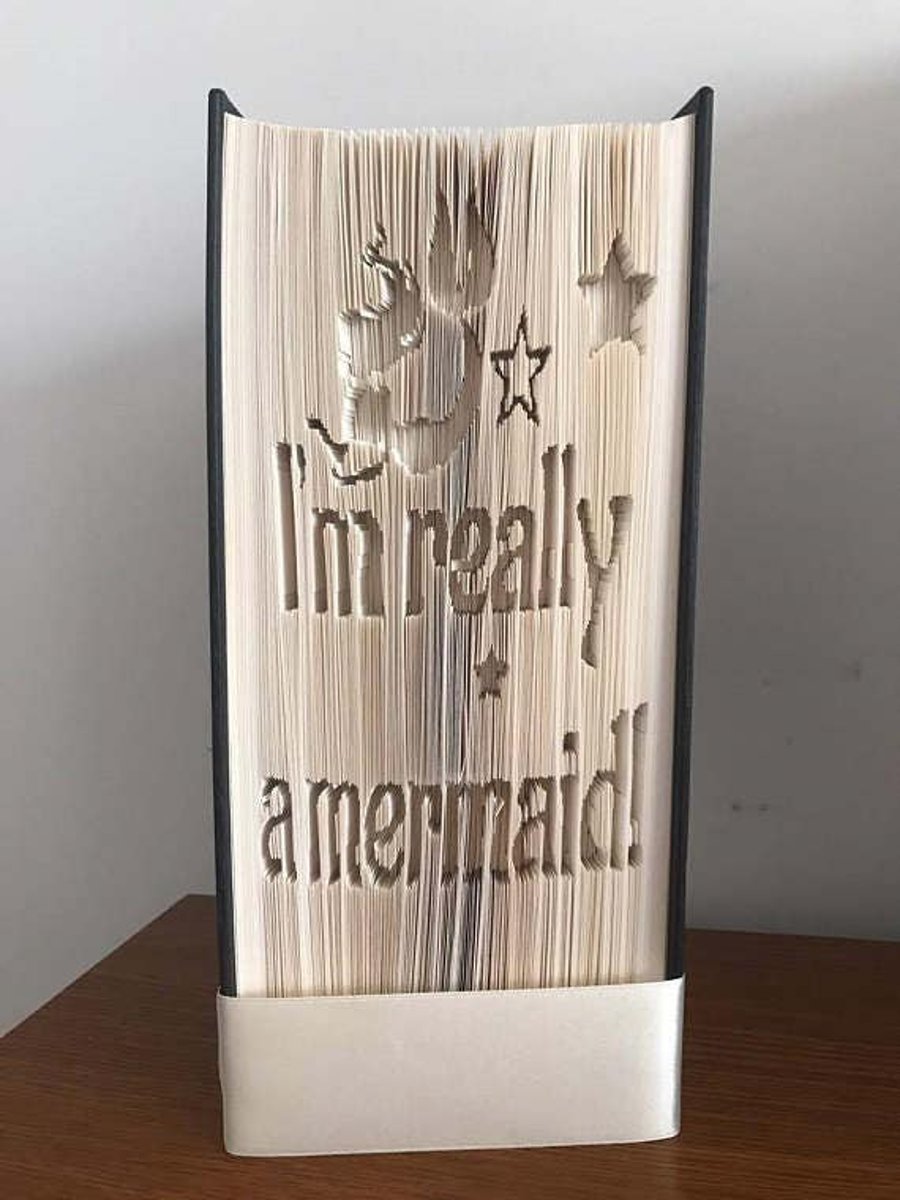 Mermaid, CUT & FOLD Book Folding Pattern - EMAILED PDF PATTERN