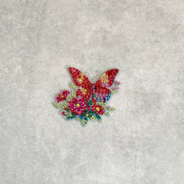 Hand Made Diamond Art Butterfly Acrylic Fridge Magnet 007