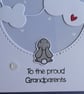 Grandparents Card - Rabbit With Clouds - Blue - Folksy
