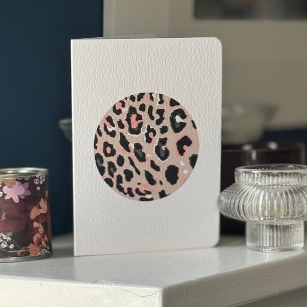Cards birthday wedding friend card Leopard Print Circle