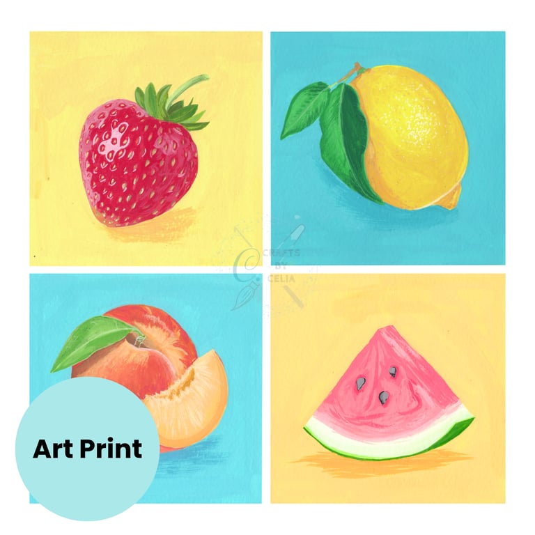 Summer Fruits Art Print, available in A4 and A5