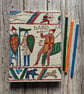 Bayeux Tapestry Handstitched A5 1950s Fabric Journal Sketchbook Harold Arrow Eye - Image 2