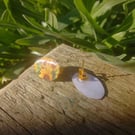 Sunflowers in the Grass Oval Stud Earrings