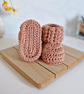 Crochet Baby Booties with V-Stitch Cuff – Handmade Newborn Gift  - Image 2
