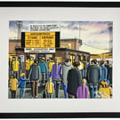 Cambridge. Retro Abbey. Framed Utd Football Club FC Stadium Art Print 20" x 16"