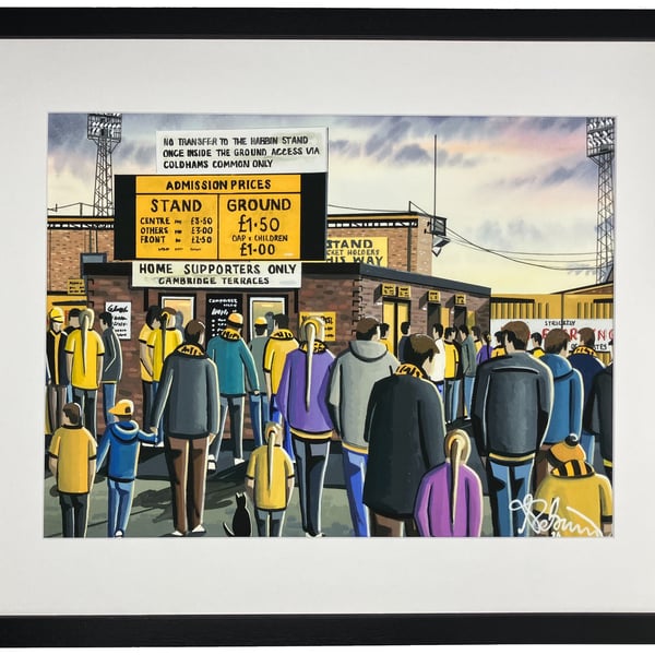 Cambridge. Retro Abbey. Framed Utd Football Club FC Stadium Art Print 20" x 16"