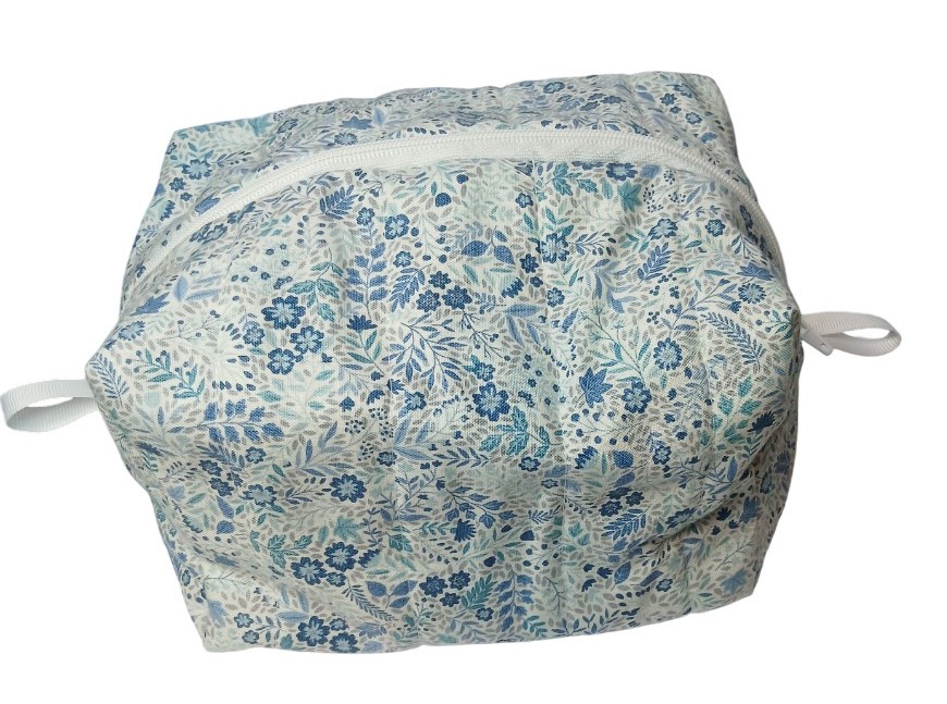 Blue Floral Make Up Bag, toiletry bag,