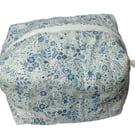 Blue Floral Make Up Bag, toiletry bag,
