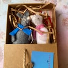 Quirky Felt Mice in a Matchbox 