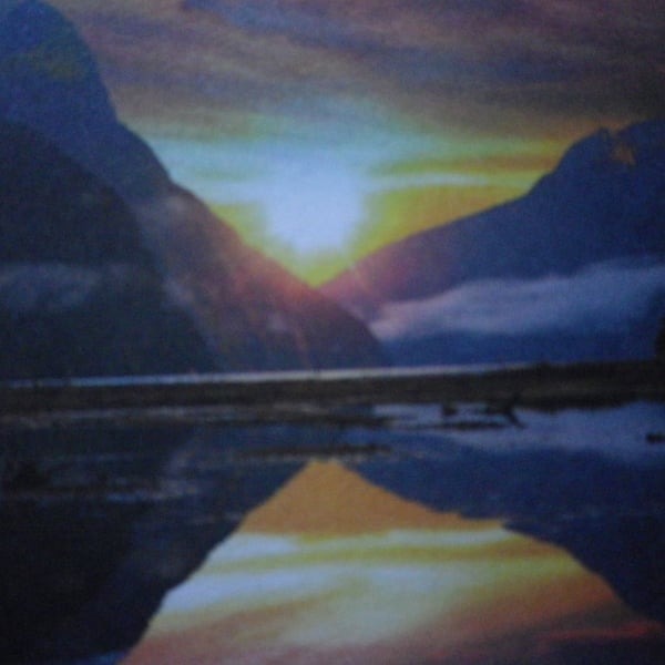Highlands Sunset, A4 unframed , mounted, free hook & easel, 3987,free shipping