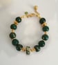 Green chunky gemstone  bracelet, woodland jasper & marcasite  - Image 10